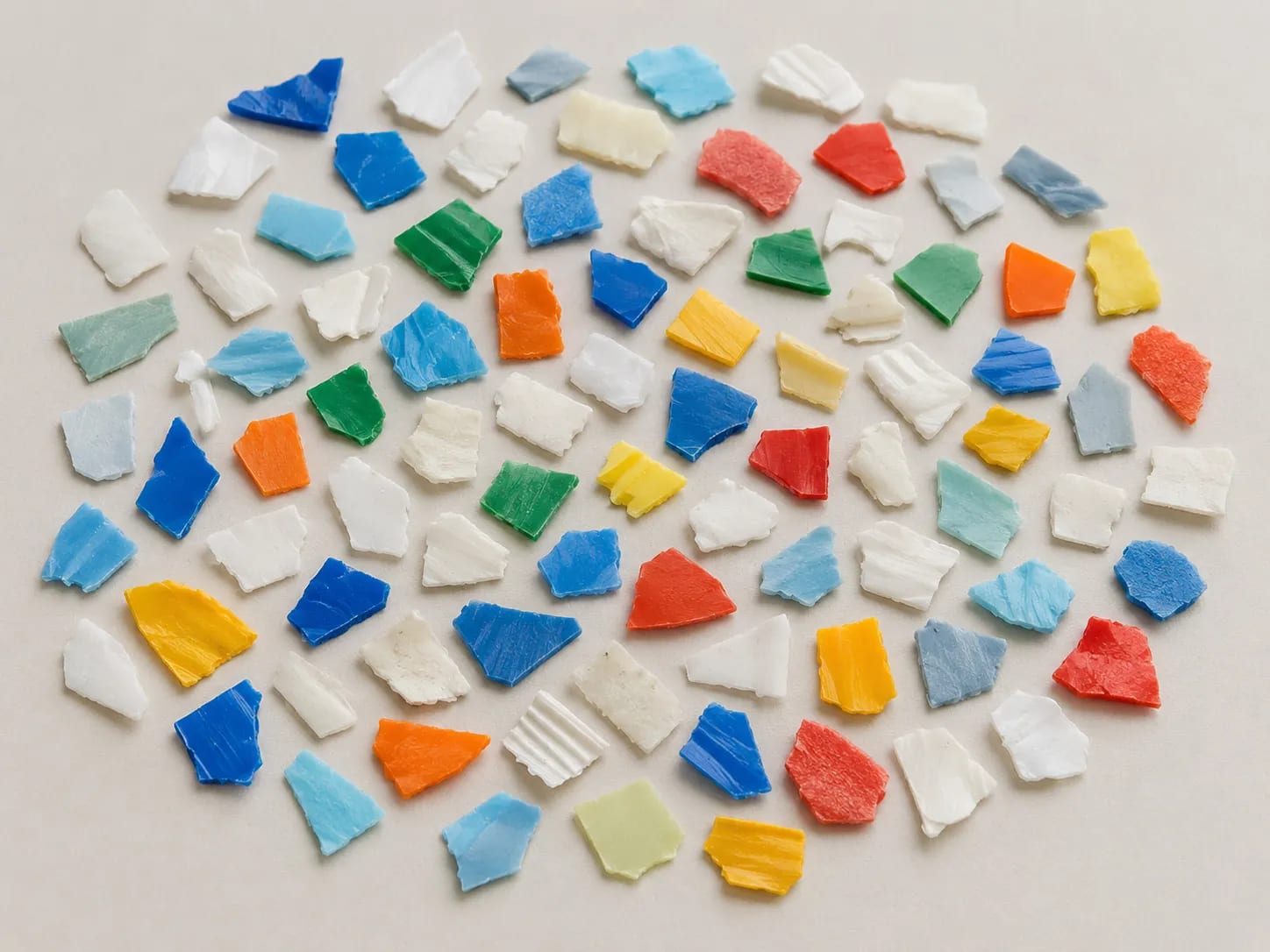 Mixed PP and PE flakes.