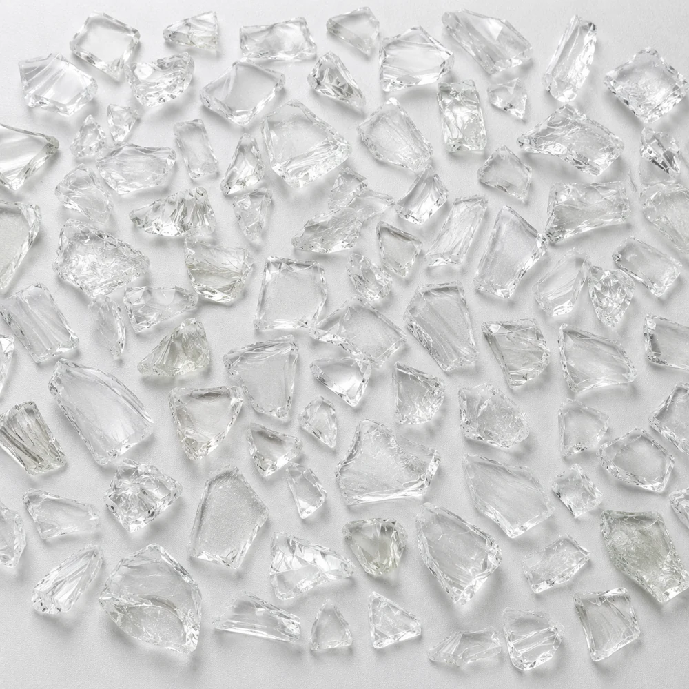 Flint clear recycled glass cullet