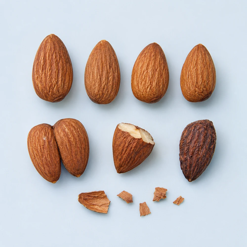 Almond kernels material sample